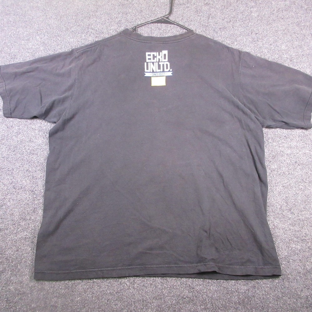 Y2K Ecko Unltd Shirt Mens XL Black Graffiti Spray Can City Skyline Graphic Tee - Picture 2 of 10